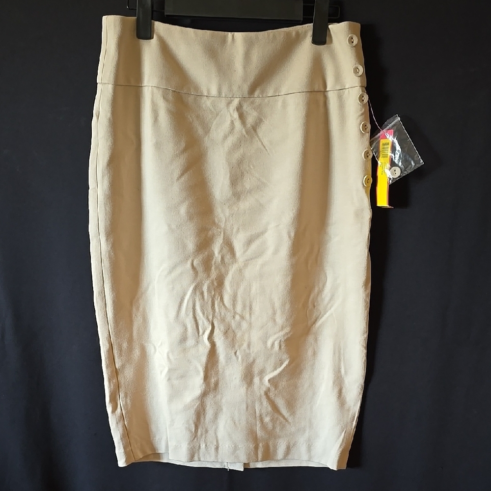 Catherine Malandrino Cream Pencil Skirt Knee-Length Work